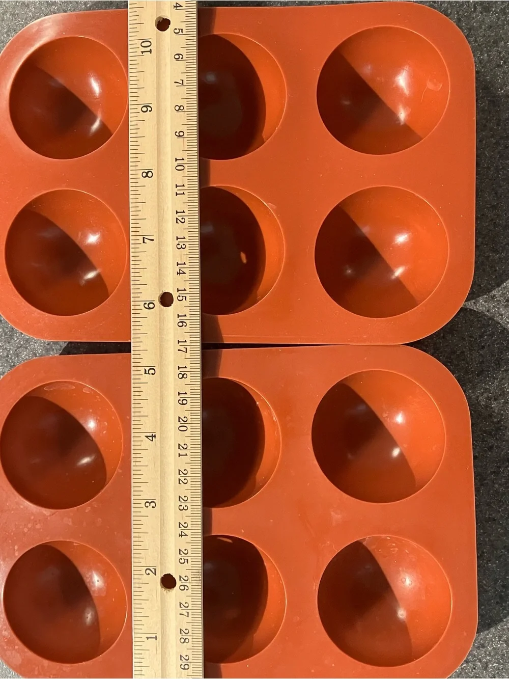 Silicone Half-Sphere Baking Mold Tray - Orange (Set of 2)